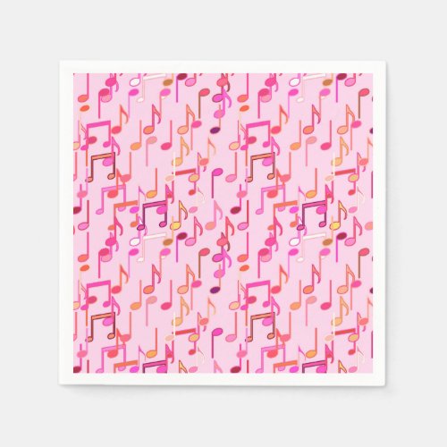 Musical Notes print _ pink multi Paper Napkins