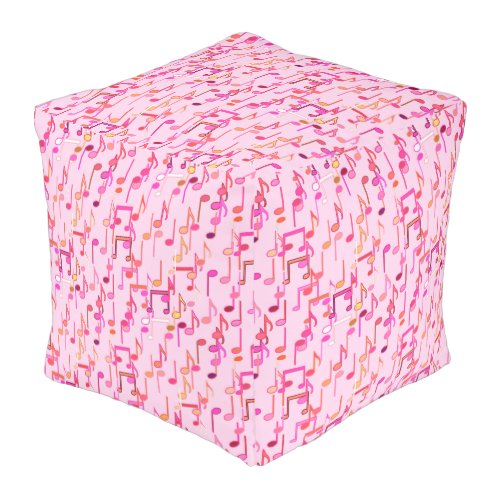 Musical Notes print _ pink multi Pouf
