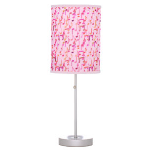 Musical Notes print - pink, multi Table Lamp
