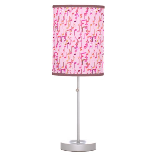 Musical Notes print _ pink multi Table Lamp