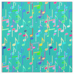 Musical Notes print - turquoise, multi Fabric