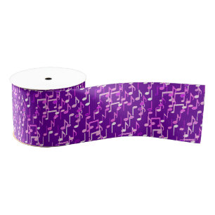 Musical Notes print - violet purple, multi Grosgrain Ribbon