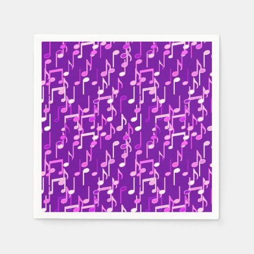 Musical Notes print _ violet purple multi Napkins