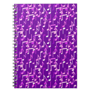 Musical Notes print - violet purple, multi Notebook