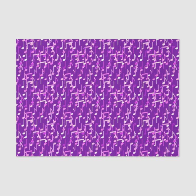 Musical Notes print - violet purple, multi Tissue Paper (Front)