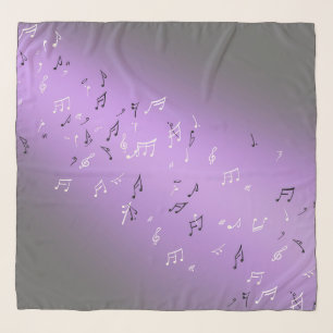 Musical Notes purple Chiffon Scarf