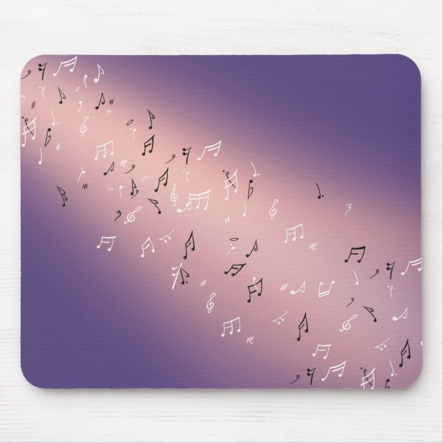 Musical Notes Purple Light Mouse Mat (Front)
