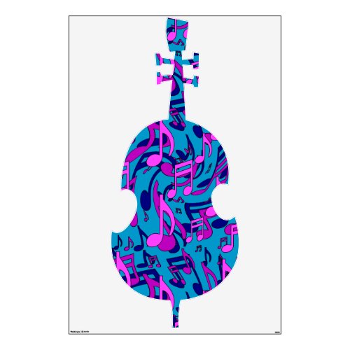 Musical Notes Purple Pink Blue Green Music Pattern Wall Decal