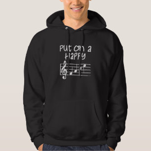Musical Notes Put On A Happy Face Cute Music Lovin Hoodie