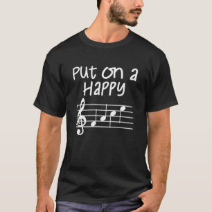 Musical Notes Put On A Happy Face Music Loving Kid T-Shirt