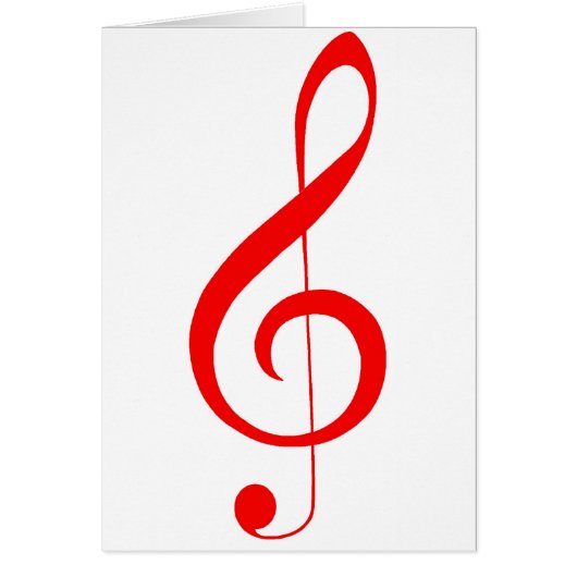 Musical "Notes"_Red Treble Clef Cards (Front)