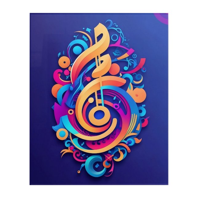 Musical Notes Rendition 1 Acrylic Print (Front)
