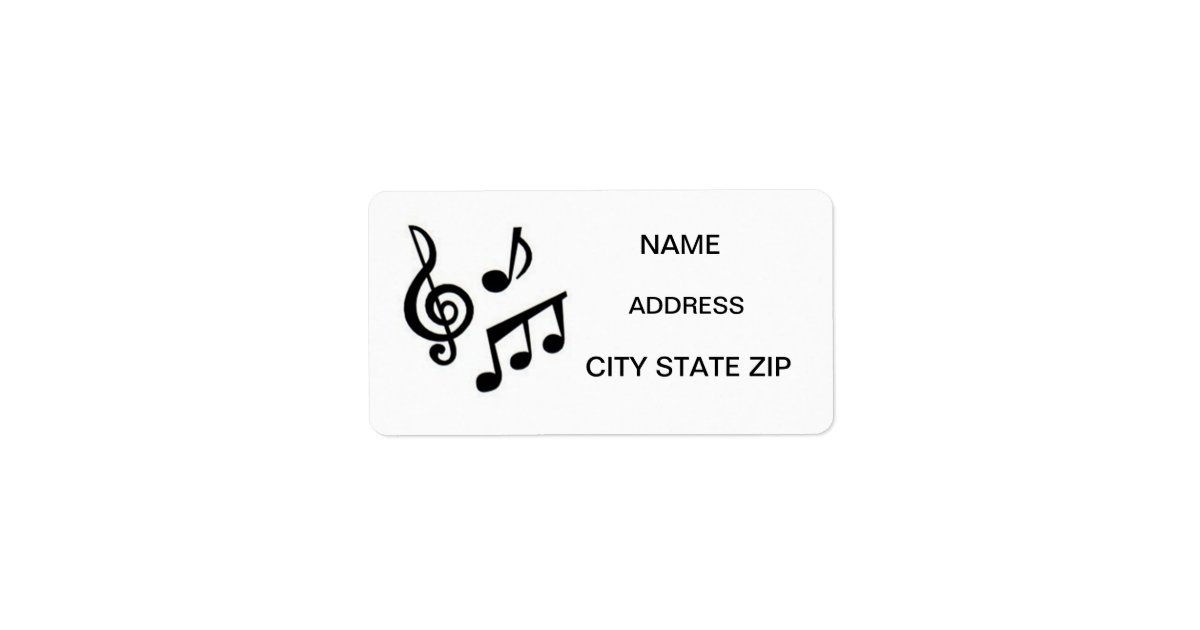 MUSICAL NOTES "RETURN ADDRESS LABEL" LABEL | Zazzle