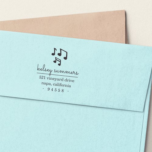 Musical Notes Return Address Stamp