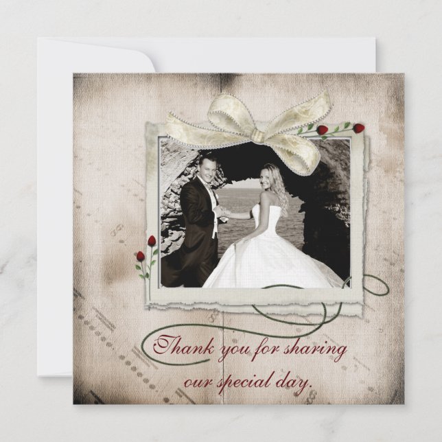 Musical Notes Roses Photo Card (Front)