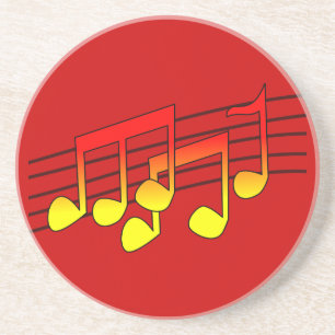 Musical Notes Sandstone Coaster