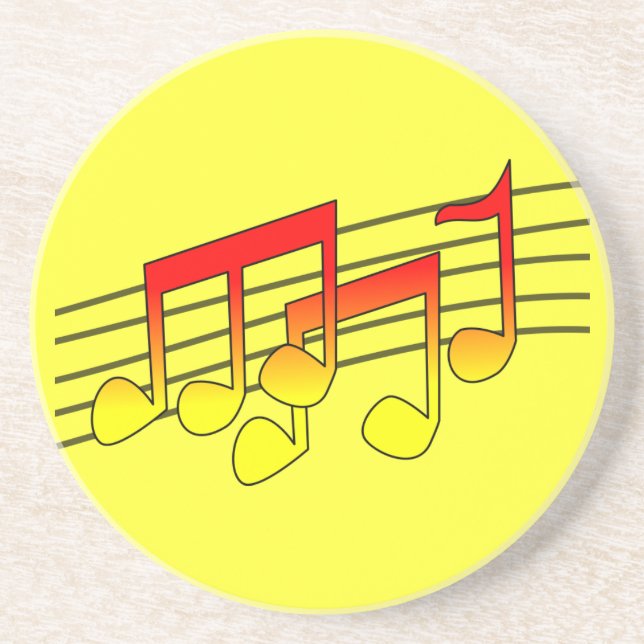 Musical Notes Sandstone Coaster (Front)