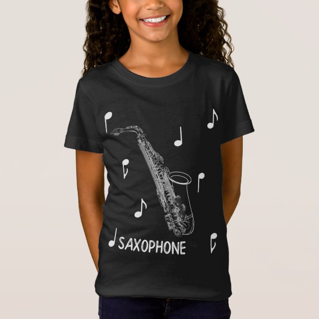 Musical Notes Saxophone T-Shirt (Front)