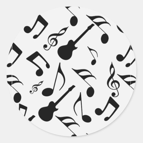 Musical Notes _ Sheet Music Design Classic Round Sticker