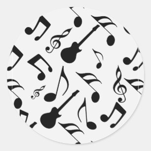 Musical Notes - Sheet Music Design Classic Round Sticker