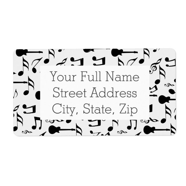 Musical Notes - Sheet Music Design Label (Front)