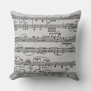 musical notes/ sheet music throw pillow
