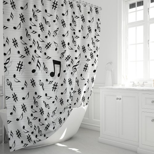 Musical Notes Shower Shower Curtain