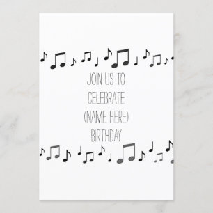 MUSICAL NOTES SING THIS INVITE TO YOUR BIRTHDAY