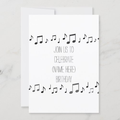MUSICAL NOTES SING THIS INVITE TO YOUR BIRTHDAY