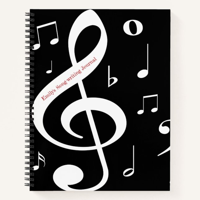 Musical Notes Song-writing Journal (Front)