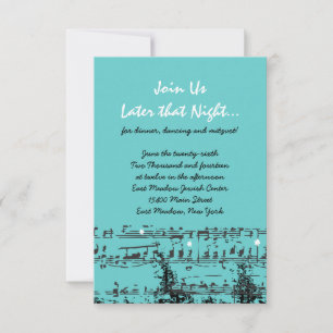 MUSICAL NOTES & STARS Bar Bat Mitzvah Invitation