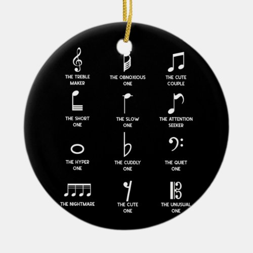 Musical Notes Symbol Definition Humor Ceramic Ornament