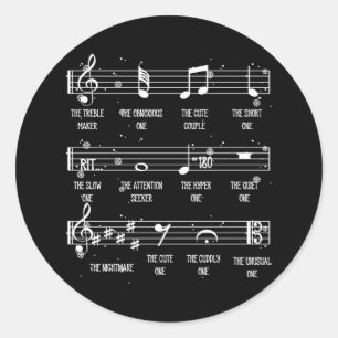Musical Notes Symbol Definition Humor Funny Christ Classic Round Sticker