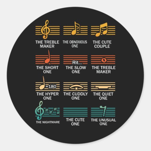 Musical Notes Symbol Definition Humor Funny Christ Classic Round Sticker