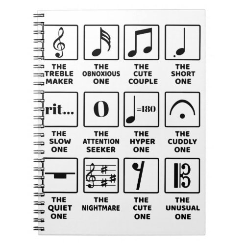 Musical Notes Symbol Definition Notebook