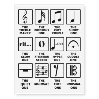 Musical Notes Symbol Definition Temporary Tattoos