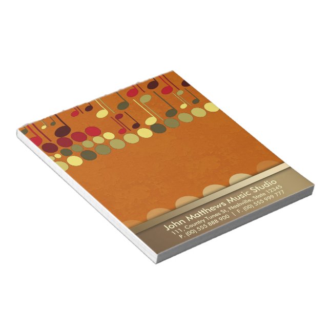 Musical Notes Texture Personalize-it Notepad (Angled)