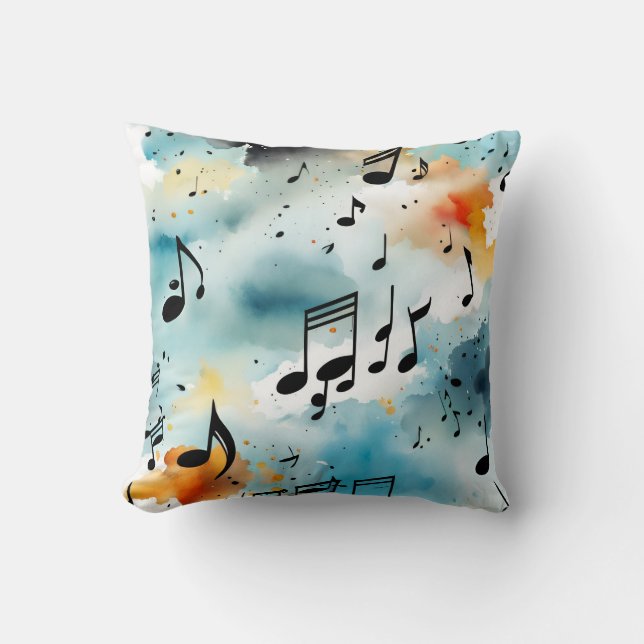 Musical notes Throw Pillow (Front)