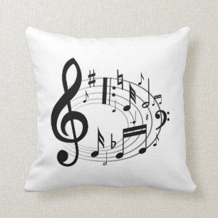 Musical Notes Throw Pillow