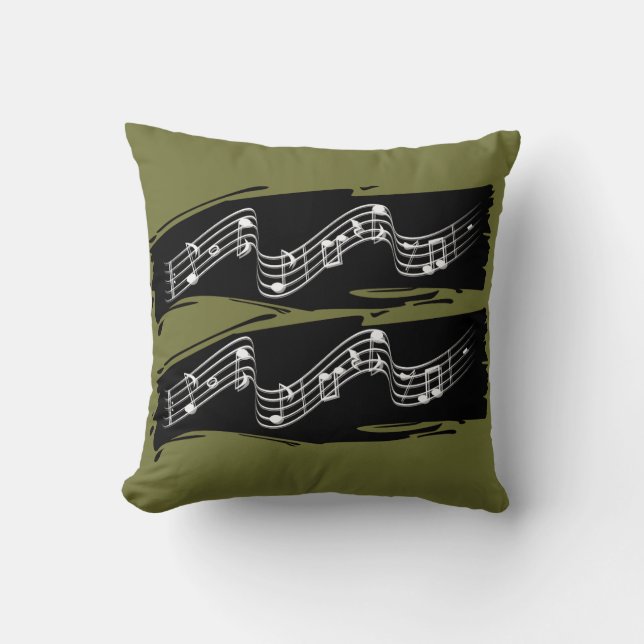 Musical notes throw pillow (Front)