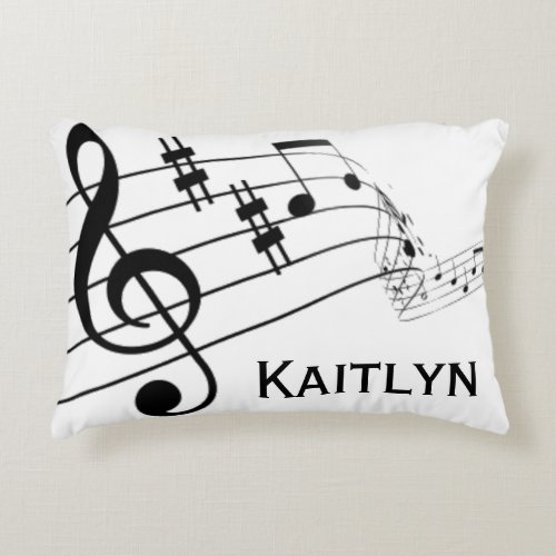 Musical Notes Treble Clef Personalized Decorative Pillow