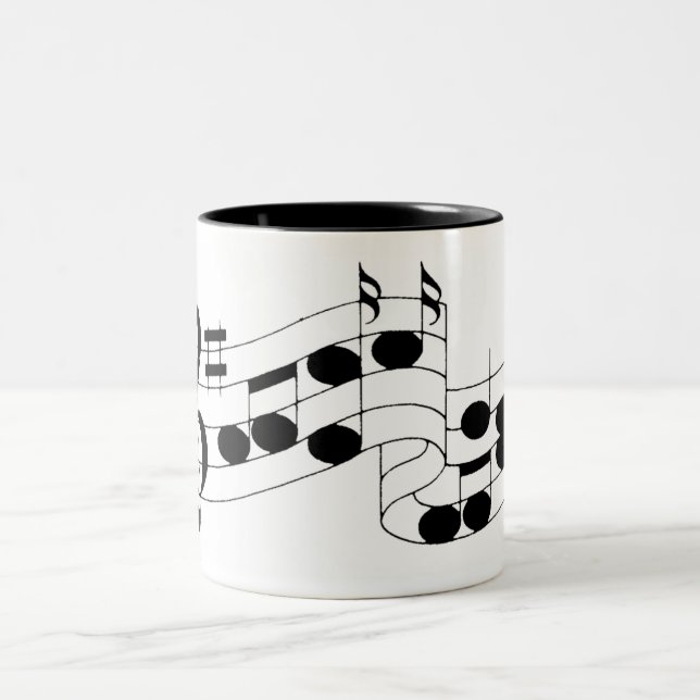 musical notes Two-Tone coffee mug (Center)