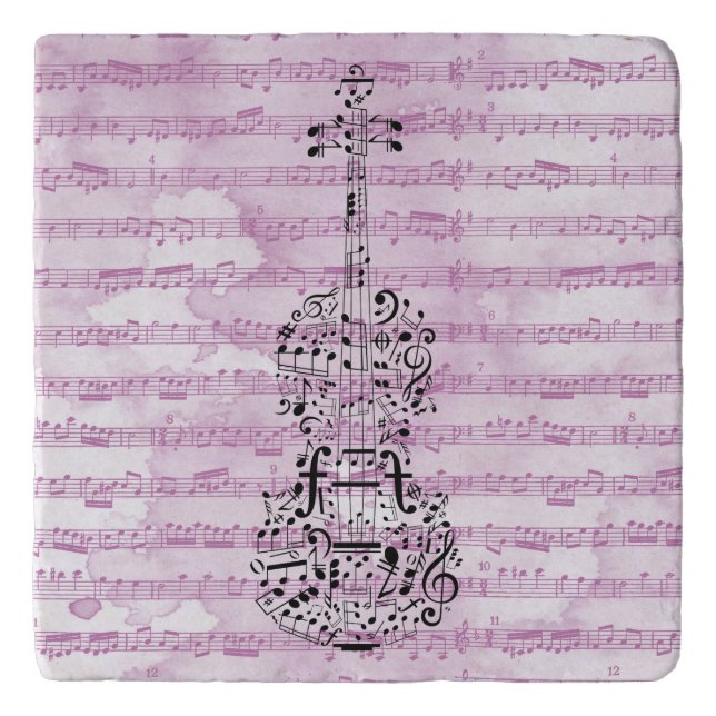 Musical Notes Violin Trivet (Front)