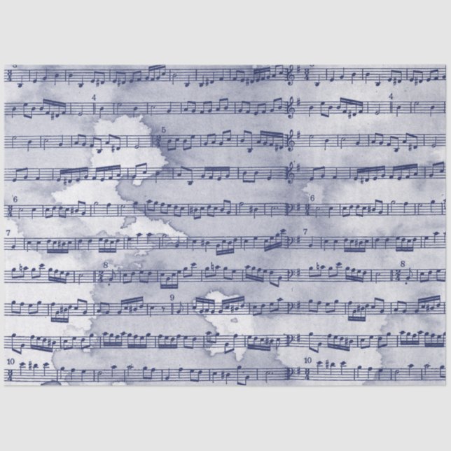 Musical notes watercolor tissue paper (Front)