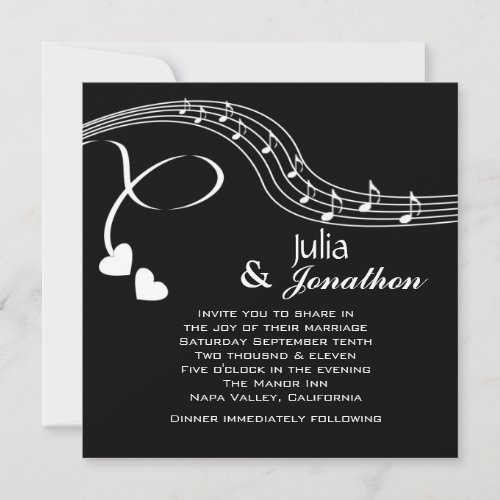 Musical Notes Wedding Invitation