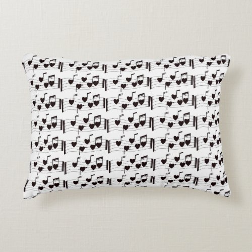 MUSICAL NOTES WITH BLACK BACK ACCENT PILLOW