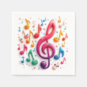 Musical Notes With Eyeballs Napkins