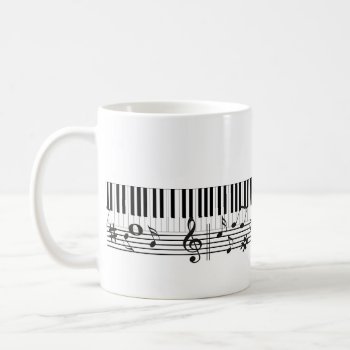 Musical Notes With Piano Keys Mug by Crosier at Zazzle