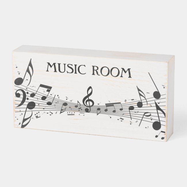 Musical Notes Wooden Box Sign
