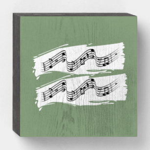 Musical notes wooden box sign